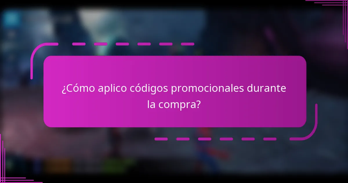 ¿Cómo aplico códigos promocionales durante la compra?
