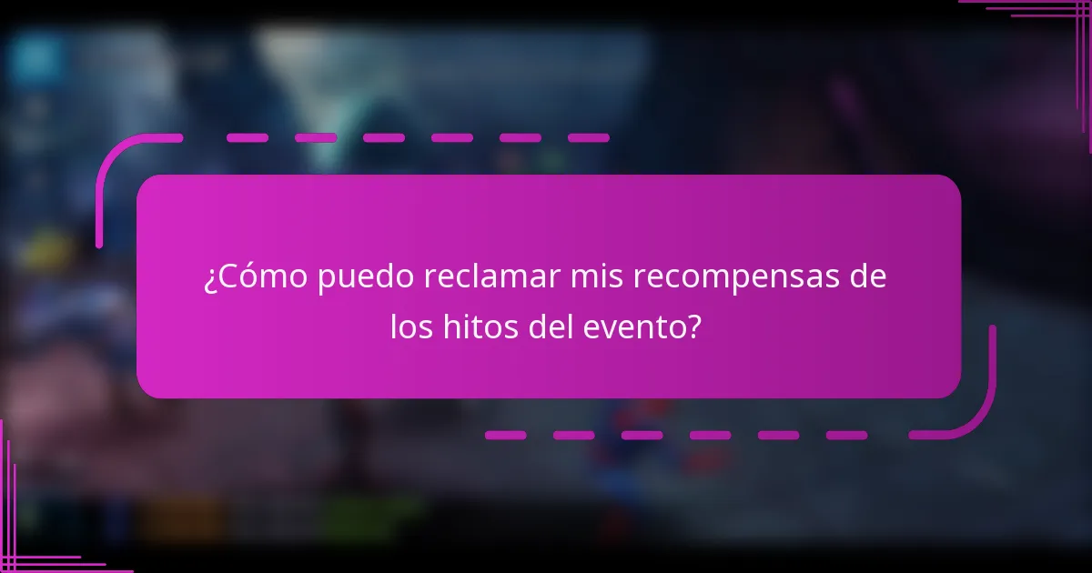 ¿Cómo puedo reclamar mis recompensas de los hitos del evento?